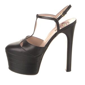 GUCCI Leather T-Strap Pumps Size: 10 | US10, IT40